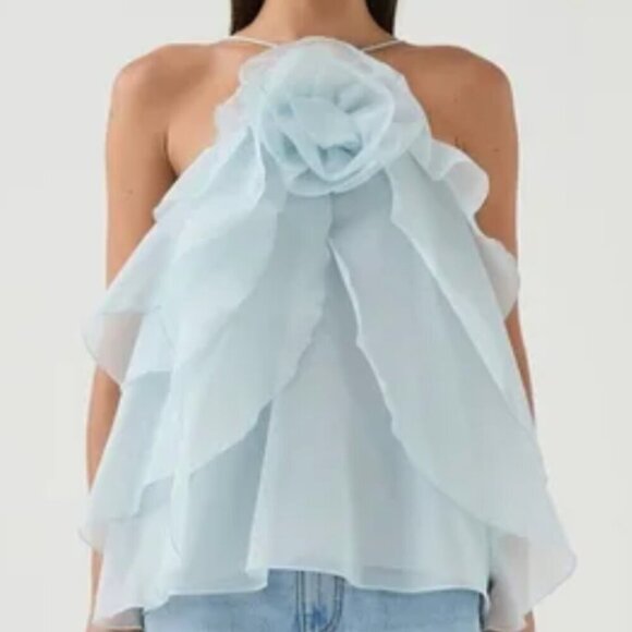 Aje Tops - Aje Light Blue Layered Tank Top